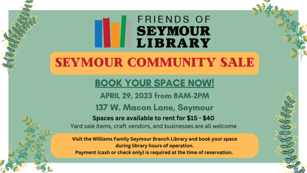 Book your space now for FOSL's Seymour Community Sale. 